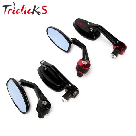 cnc side mirror red|Red Motorcycle Bar End Mirrors Rear View CNC Compatible with .